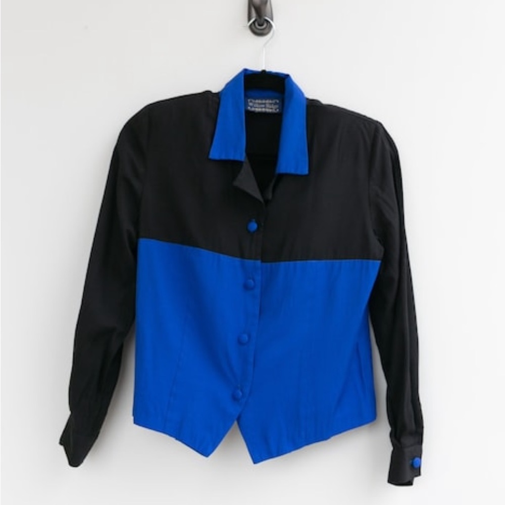 colorblock fitted blouse